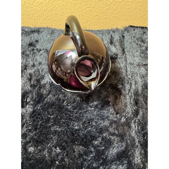 Vintage Farber Bros. Krome Amethyst Glass Round Pitcher Mid Century - Picture 4 of 9